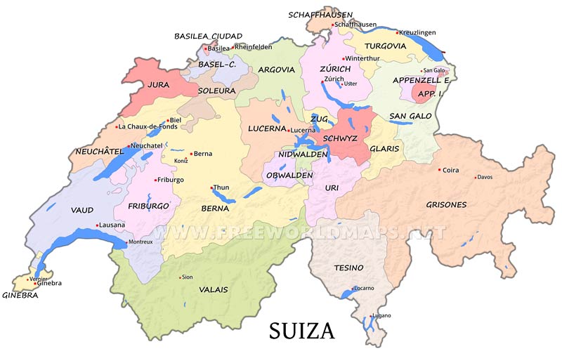 Mapa Suiza