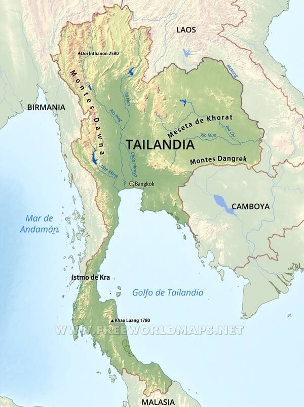 Tailandia mapa