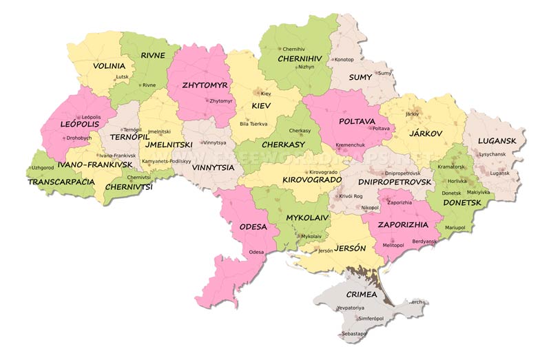 Mapa Ucrania