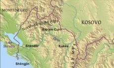 Physical map of Albania