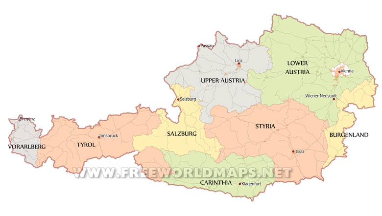 Austria Political Map