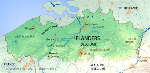 Flanders physical map