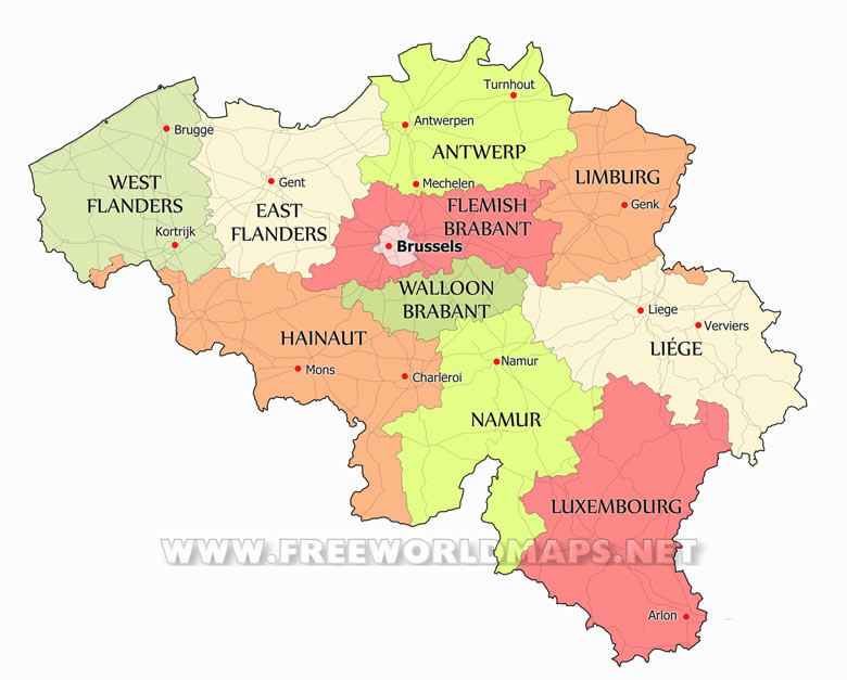 Belgium Political Map