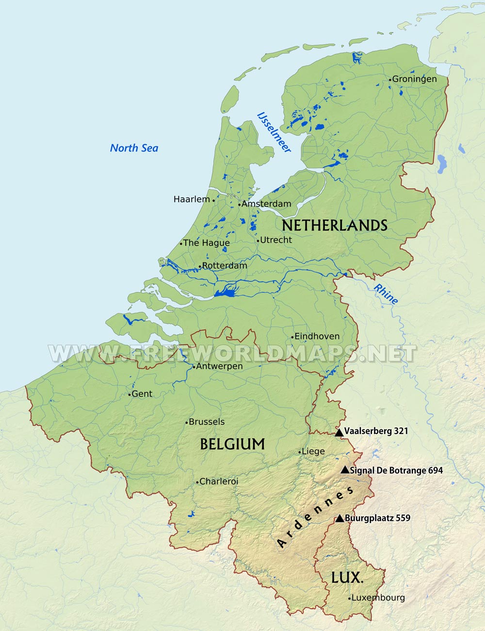  Benelux Maps By Freeworldmaps