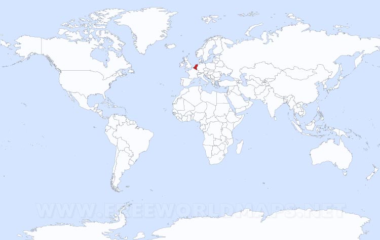 World map Benelux highlighted World map Benelux highlighted