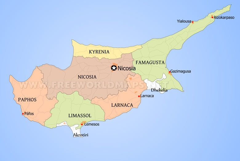 Cyprus Political Map