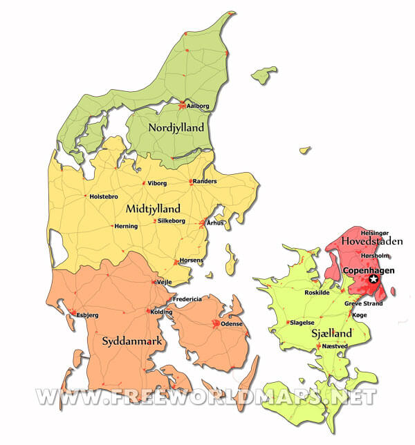 Denmark Political Map