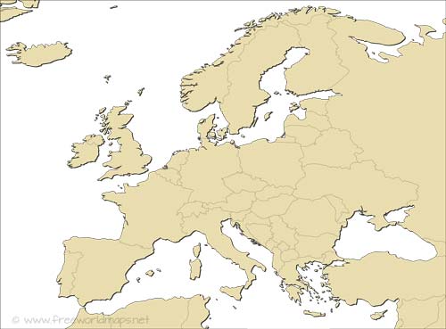 Europe simple map HD
