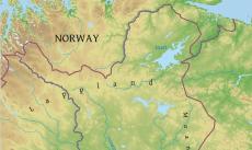 Physical map of Finland