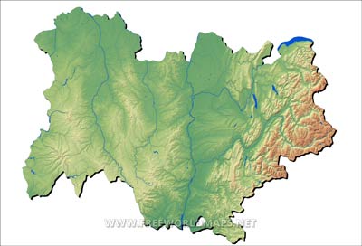 Auvergne-Rhône-Alpes topography Auvergne-Rhône-Alpes topography