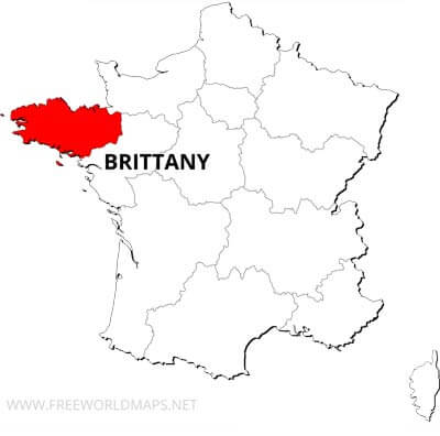 Brittany location on France map