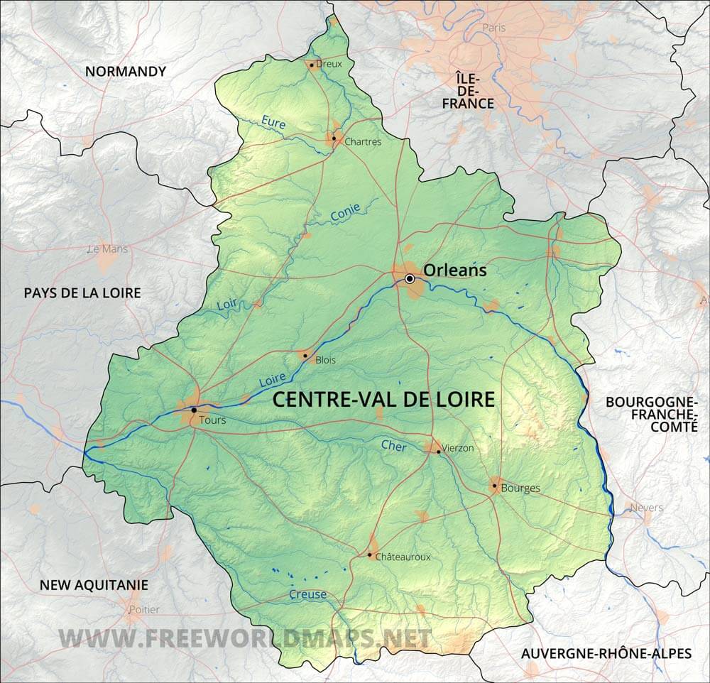 Centre Val De Loire Map Centre Val De Loire Map