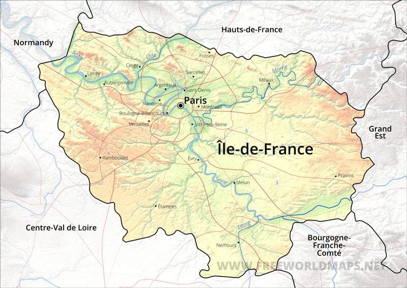 Île-de-France map