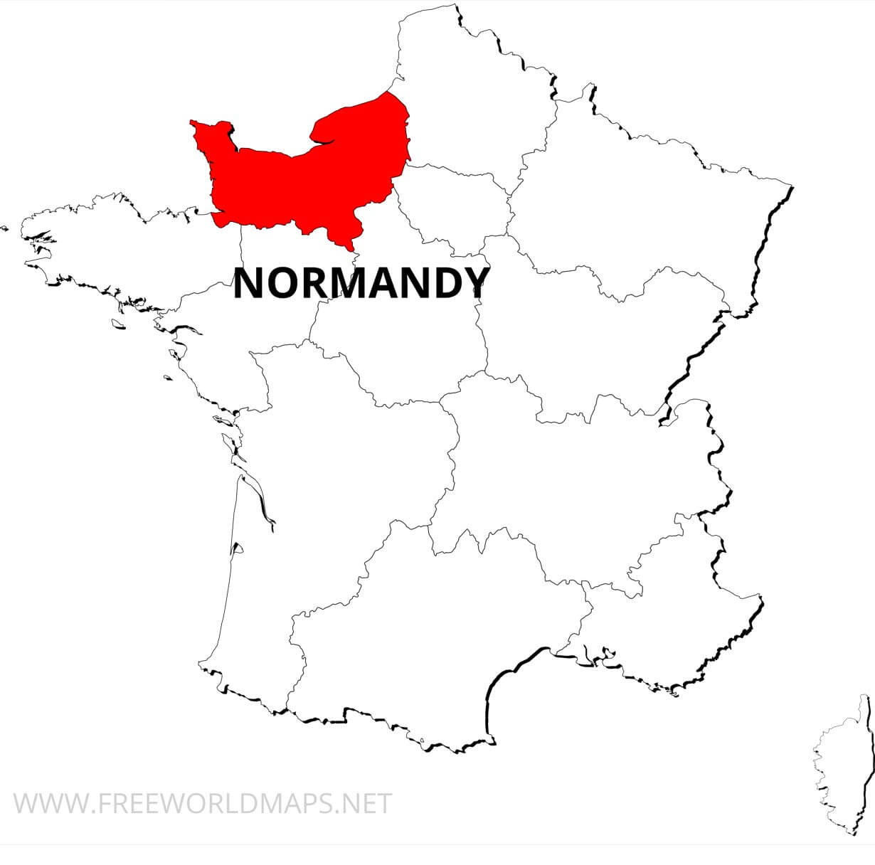 Map Of France Including Normandy - Map of world