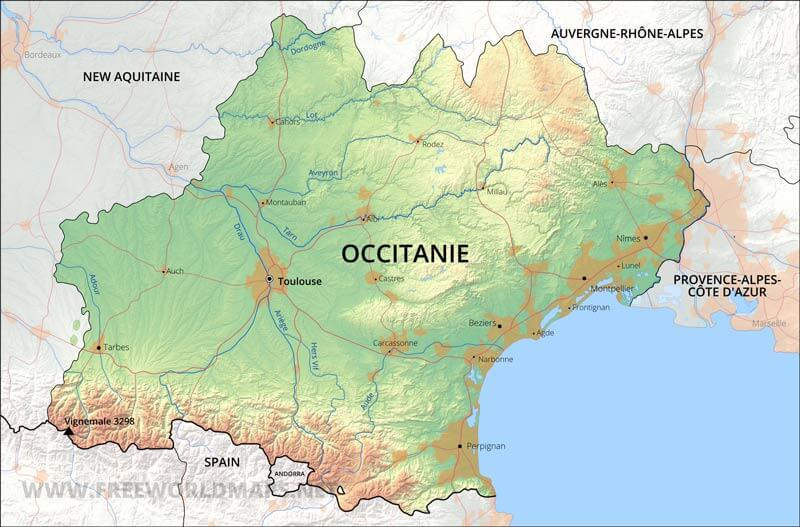 Occitanie map