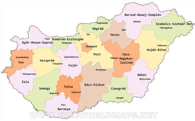 Hungary Political Map