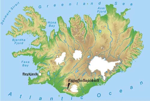 Eyjafjallajökull Map