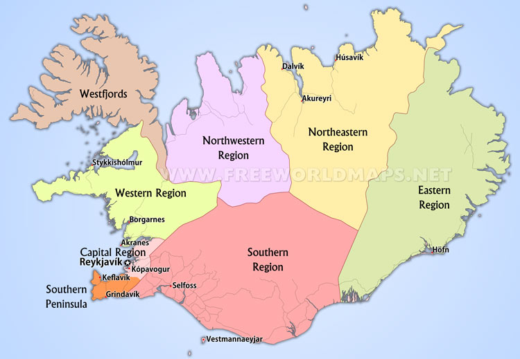 Iceland Political Map