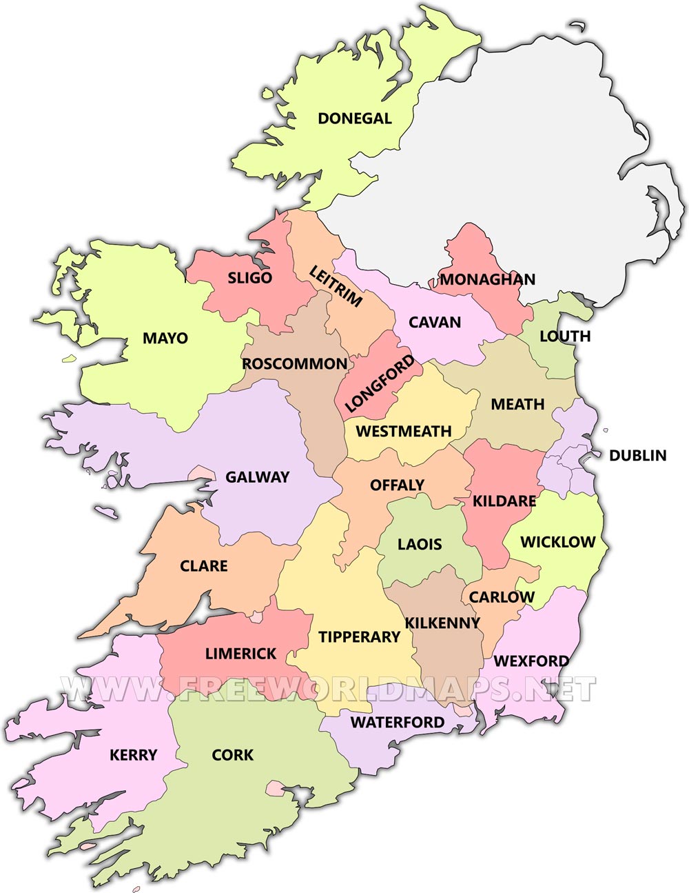 Ireland Political Map Ireland Political Map