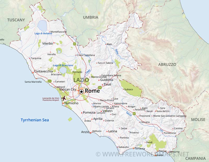 Lazio map