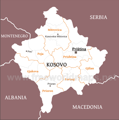 Kosovo Political Map