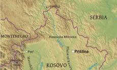 Physical map of Kosovo