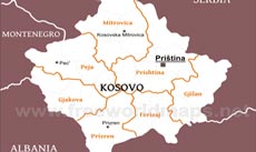 Kosovo political map
