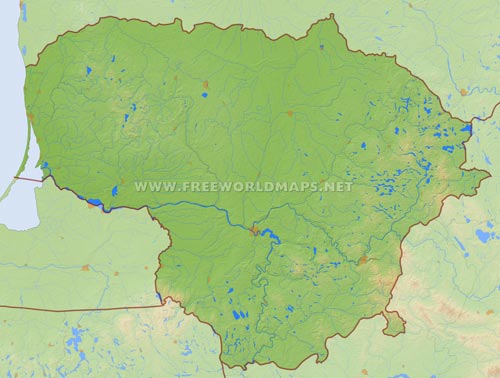 Lithuania Physical Map