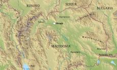 Physical map of Macedonia Physical map of Macedonia