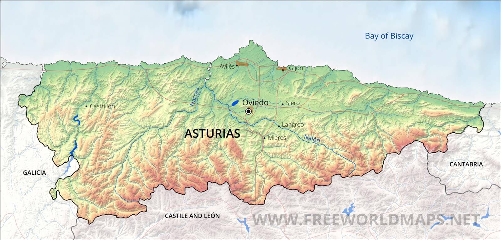 Asturias Espana Map
