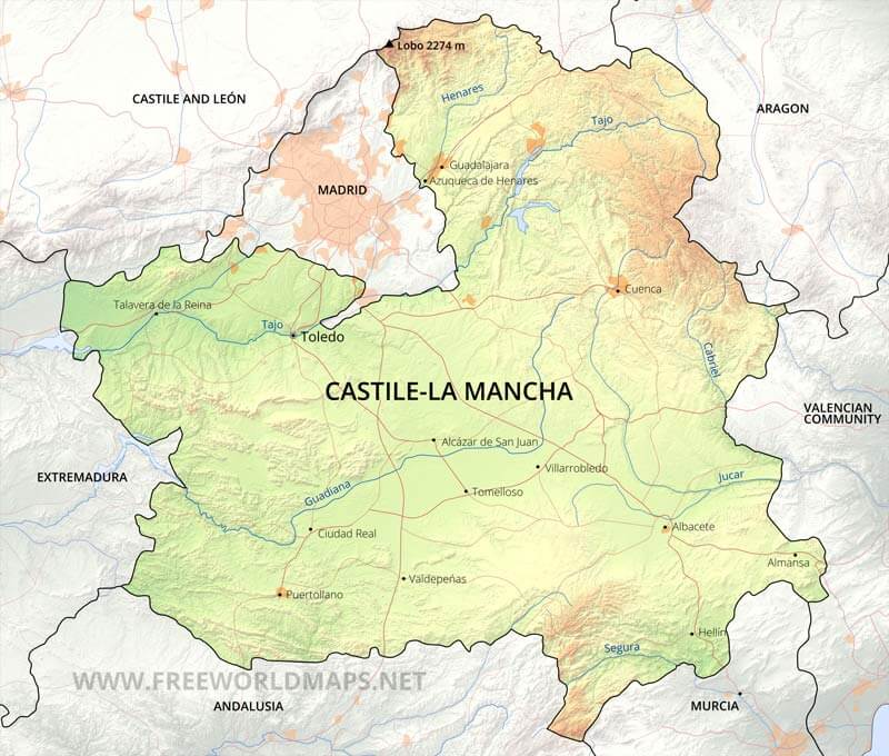Castile-La Mancha map