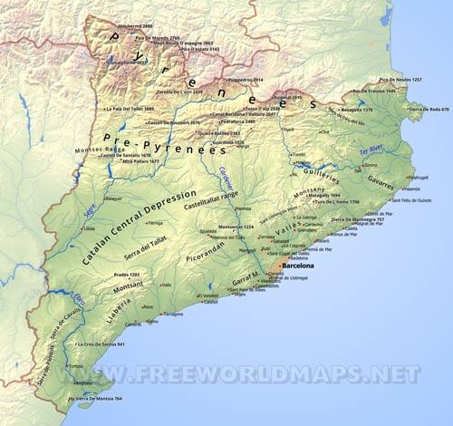 Catalonia HD detailed map