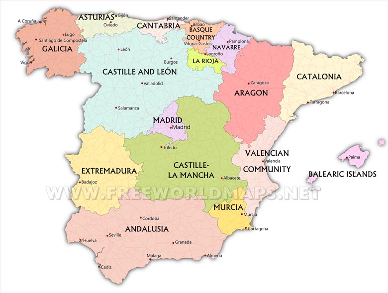 Spain Political Map