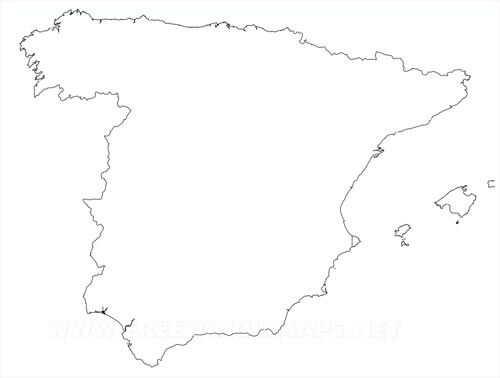 Spain outline map