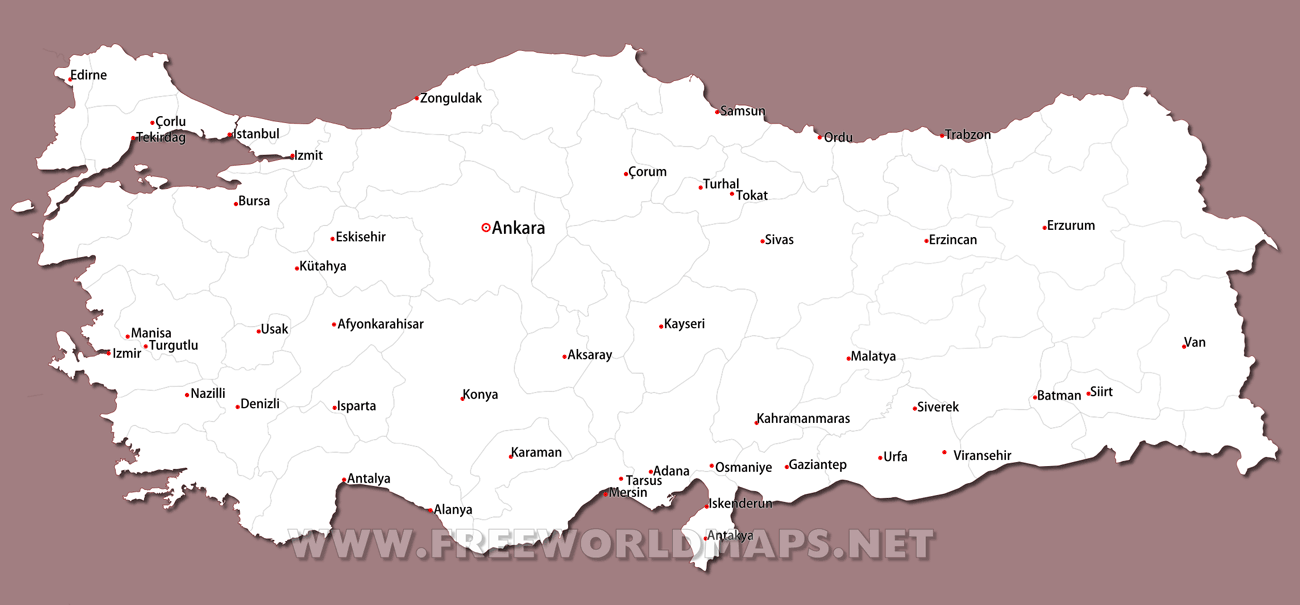 political map of turkey