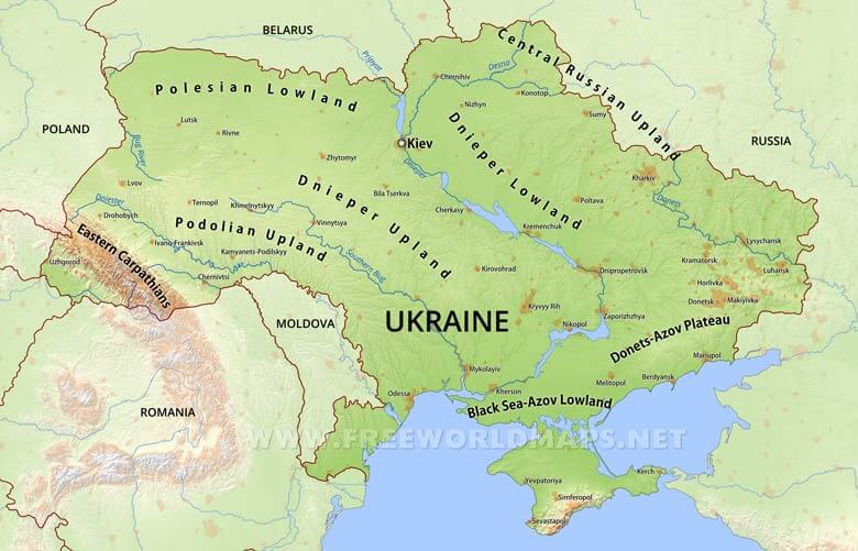 Ukraine Physical Map