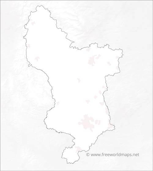 Derbyshire blank printable map