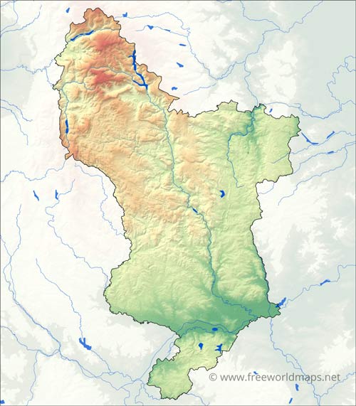 Derbyshire relief map