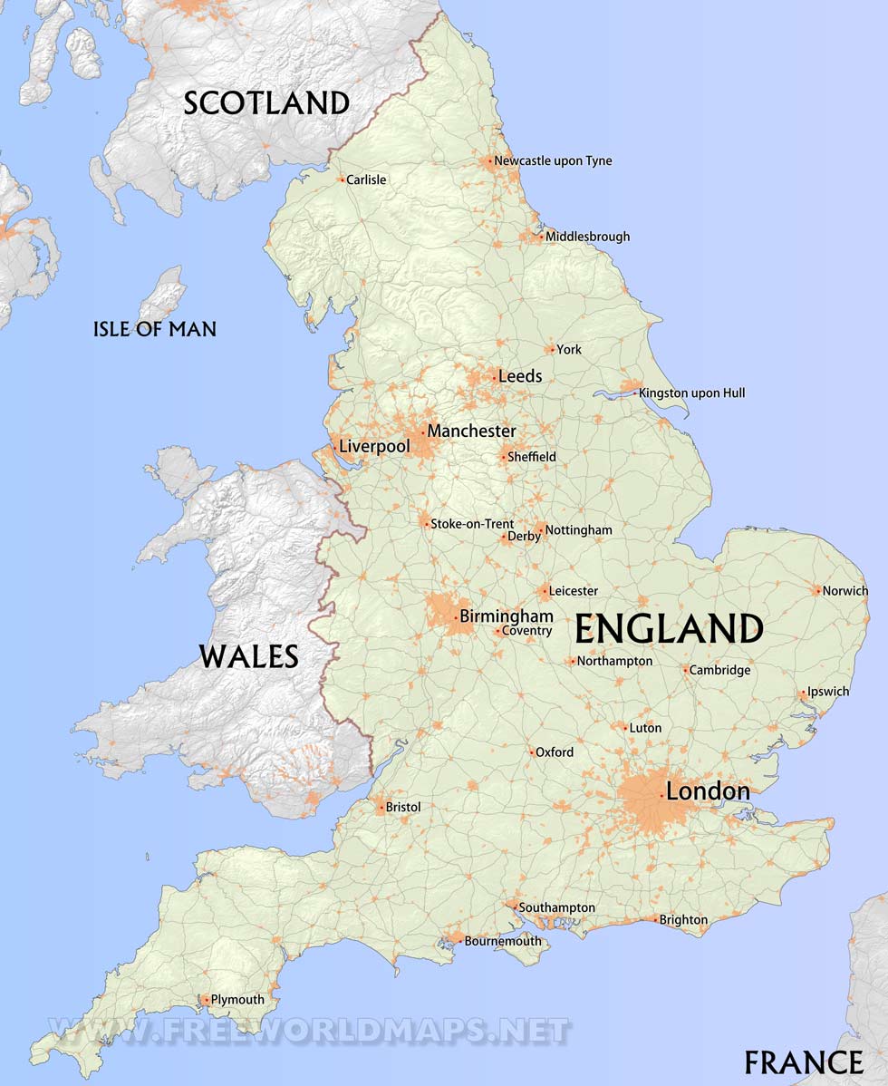 England Maps By Freeworldmaps