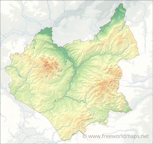 Leicestershire relief map