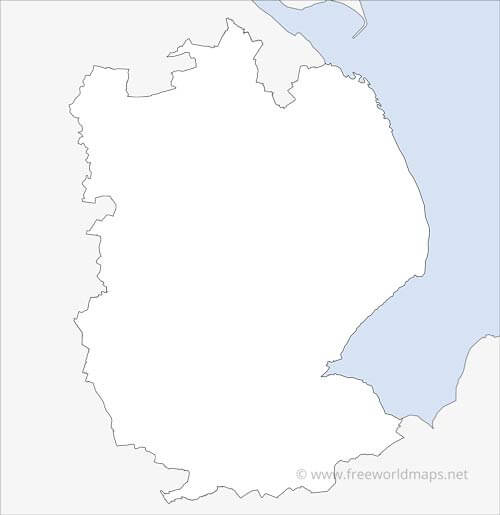 Lincolnshire blank printable map
