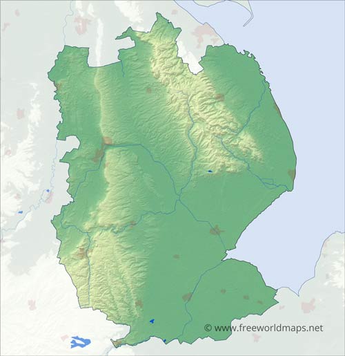 Lincolnshire relief map