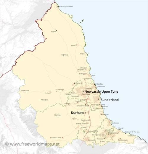 North East England cities towns