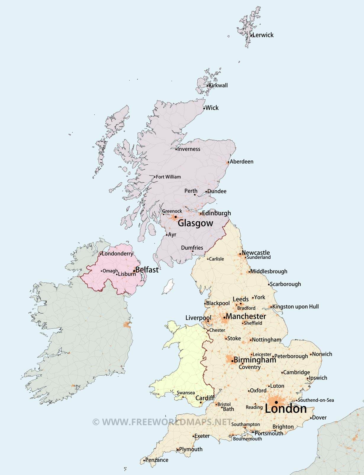Uk Major Cities 100 Largest Cities And Towns In The UK By Population 