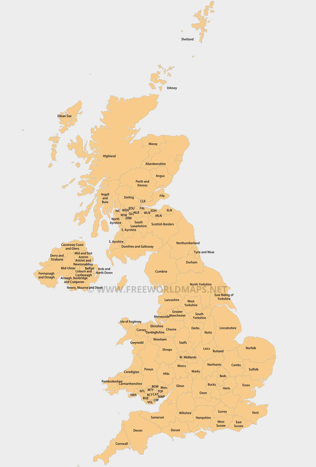 Detailed Political Map Of United Kingdom Ezilon Map