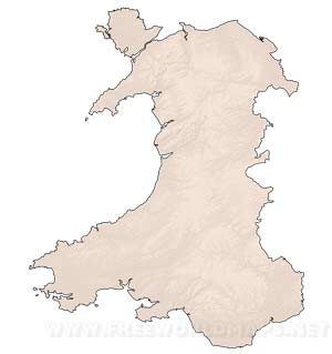 Wales blank map