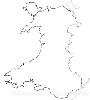 Wales outline map