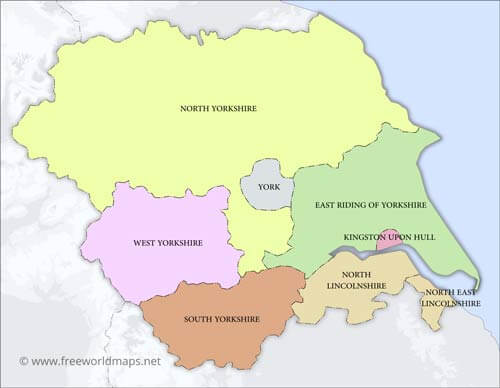 Yorkshire and the Humber counties