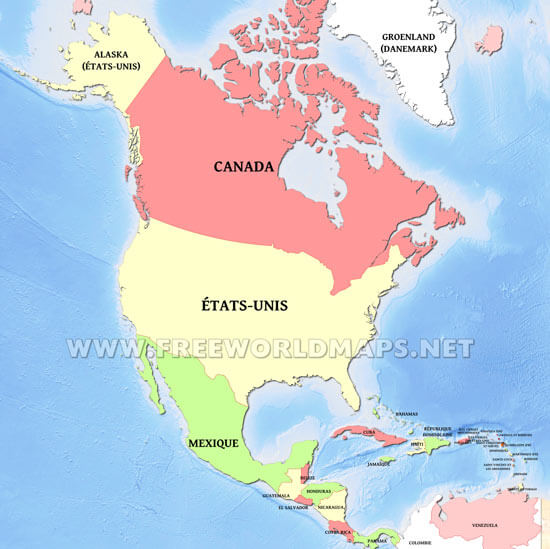 Pays d'Amérique du Nord