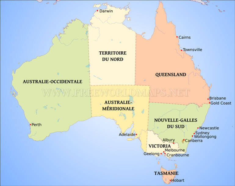 Carte politique Australie